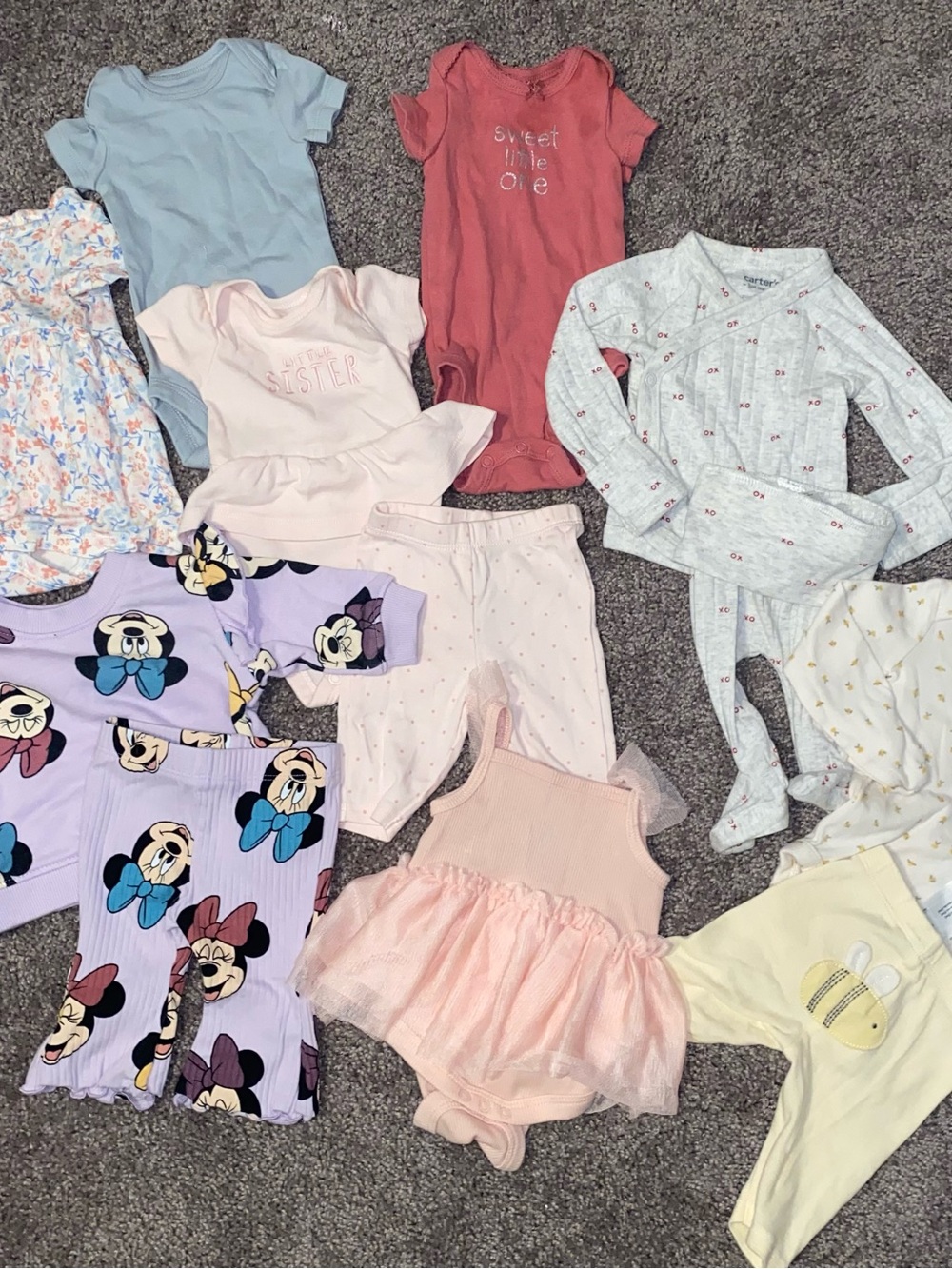 Baby Girl Bundle Outfits Size Newborn - Onesies, Dresses, Pants, Sweatshirts